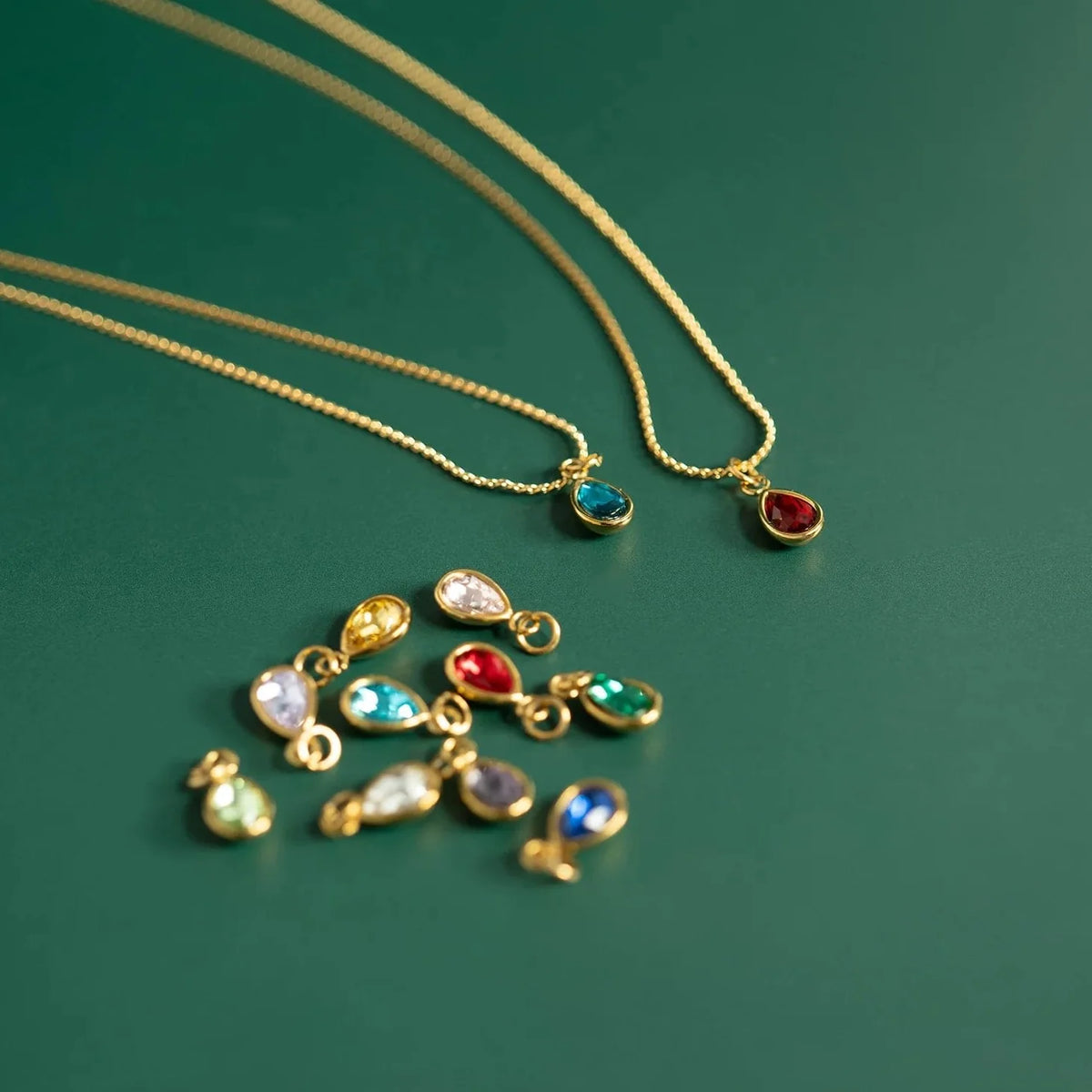 Teardrop Birthstone Charm