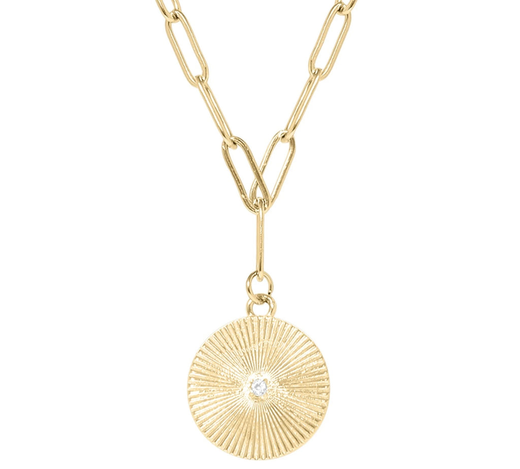 18K Gold Sunburst Medallion