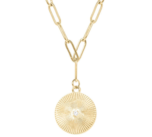 18K Gold Sunburst Medallion