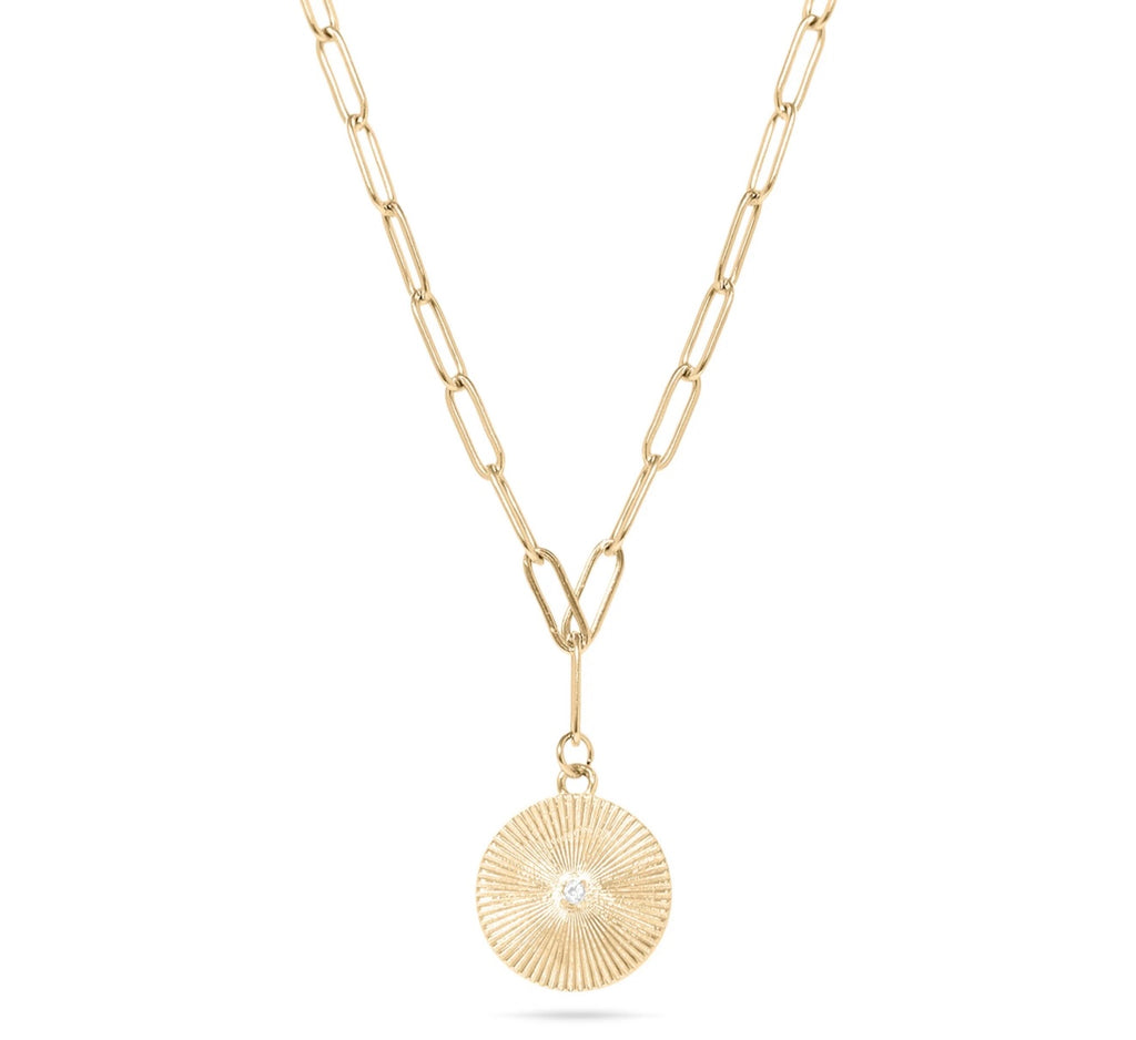 18K Gold Sunburst Medallion
